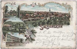 Großschirma-Siebenlehn. Ortsansichten, kolorierte Ansichtskarte