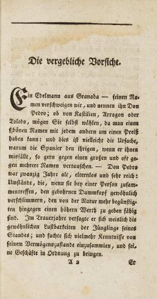 Die vergebliche Vorsicht