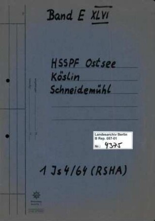Ermittlungsverfahren gegen Bernhard Baatz (*19.11.1910) u.a. wegen Mordes, Beteiligung an der sogenannten Sonderbehandlung von 317 polnischen Zivilarbeitern und Ostarbeitern in den Jahren 1940 bis 1943 als Leiter der Referate IV D 2 (Polenreferat) und IV D (ausländische Arbeiter) des Reichssicherheitshauptamts (RSHA)