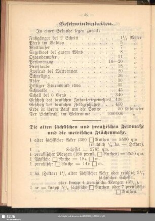 Geschwindigkeiten