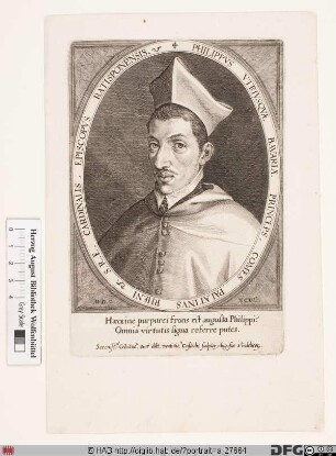Bildnis Philipp Wilhelm (von Bayern), 1579-98 Fürstbischof von Regensburg