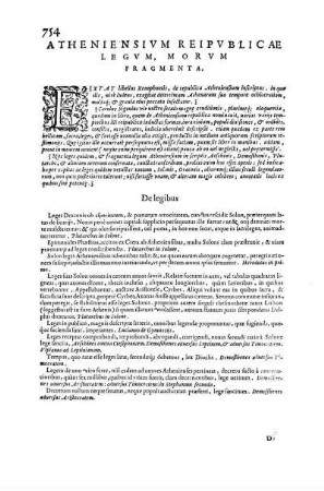 Atheniensium Reipublicae legum, morum fragmenta