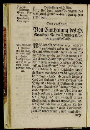 Das VI. Capitel. Von Eintheilung ... in gewisse Creise