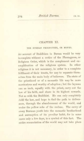 Chapter XI. The Burman Phoongyees, or monks