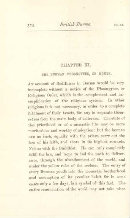Chapter XI. The Burman Phoongyees, or monks