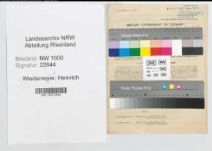 Entnazifizierung Heinrich Wiedemeier, geb. 10.04.1894 (Klempner)