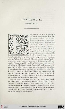 2. Pér. 27.1883: Léon Gambetta : amateur d'art