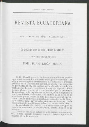 El Doctor Don Pedro Fermin Cavallos : Apuntes biográficos