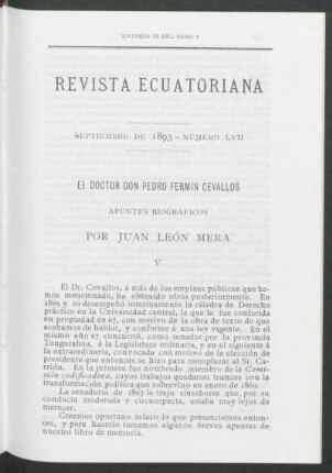 El Doctor Don Pedro Fermin Cavallos : Apuntes biográficos