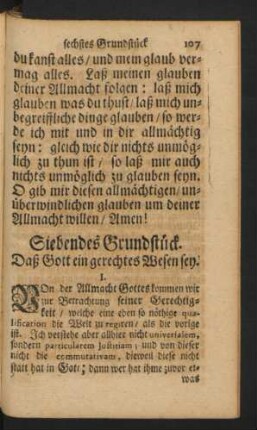 Siebendes Grundstück. Daß Gott ein gerechtes Wesen sey.