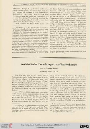 5: Archivalische Forschungen zur Waffenkunde, [8]