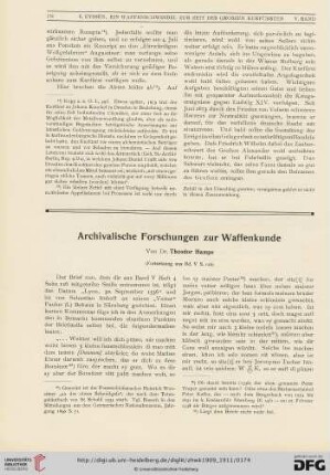 5: Archivalische Forschungen zur Waffenkunde, [8]