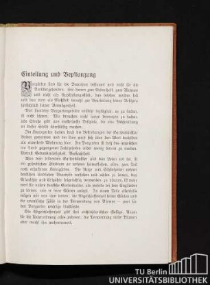 Einteilung und Bepflanzung