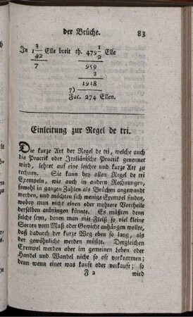 Zur Regel de tri.