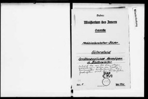 Ankauf der von Großherzogin Hilda von Baden hinterlassenen Liegenschaften in Badenweiler