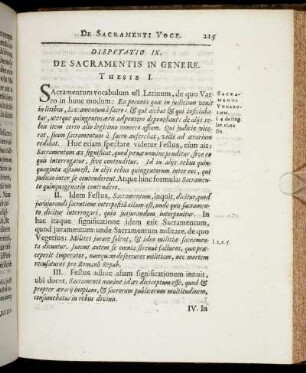 Disputatio IX. De Sacramentis In Genere.