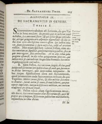 Disputatio IX. De Sacramentis In Genere.