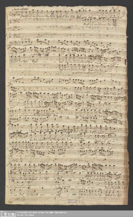 Ms. Ff. Mus. 841 - Am Sonnt. Oculi : Darzu ist erschienen der Sohn Gottes, daß pp. : S. A. T. B., 2 hautbois, 2 violini, 1 viola, violoncello et organo