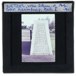 Naumburg (Saale), Wetzel, Denkmal der Geschichte der Arbeiterbewegung : Stele I