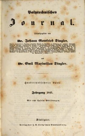 Polytechnisches Journal. 106. 1847