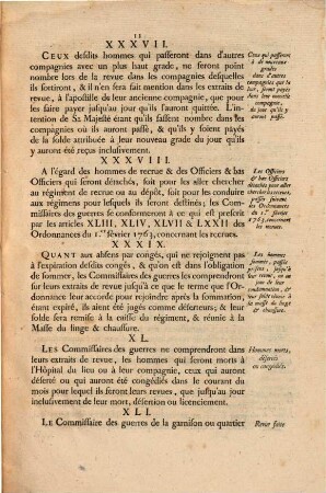 Ordonnance du Roi, concernant les Revues de Comissaires des guerres du 20 mars 1764