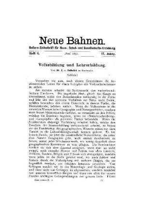Volksbildung und Lehrerbildung : (Schluß)