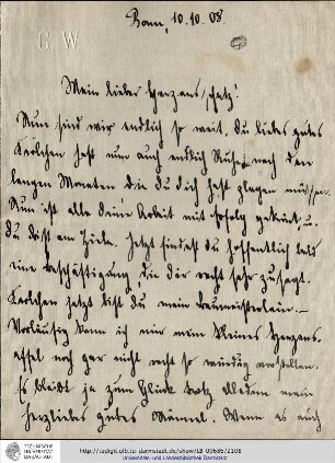 Brief vom 10.10.1908