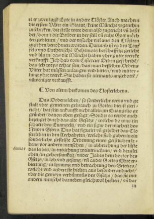 Von altem herkomen des Closterlebens.