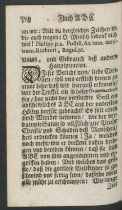 Usus, und Gebrauch deß andern Hauptpuncten.