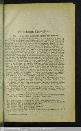 A. Die kirchlichen Oberbehörden
