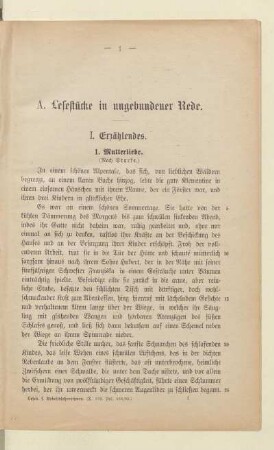 A. Lesestücke in ungebundener Rede