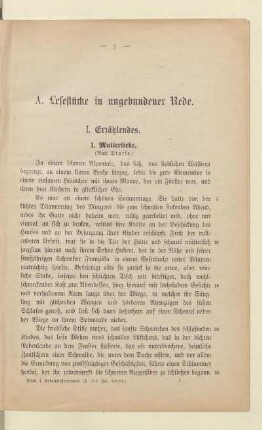 A. Lesestücke in ungebundener Rede