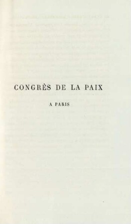 Congrès de la paix à Paris