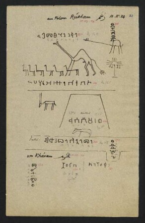 33r-34r 10.II.1884 Rukham, Kharam, Qamrah: Inschriften Nr. 327-339, mit Fundkarte zu Nr. 236-326