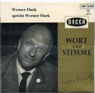 Schallplatte mit Aufnahmen von Werner Finck, Plattenhülle