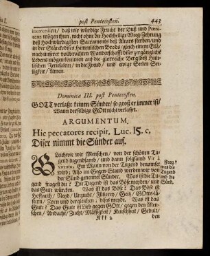 443-465, Dominica III. post Pentecosten; Dominica IV. post Pentecosten
