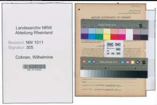 Entnazifizierung Wilhelmine Cohnen , geb. 04.09.1900 (Autotransporte)