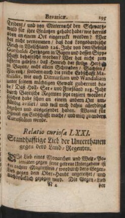 Relatio curiosa LXXI. - Relatio curiosa LXXVII.