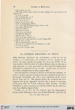 Progress of Egyptology : foreign relations of Egypt