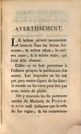 Lettres De Madame La Marquise De Pompadour : Depuis MDCCXLIV. jusquà MDCCLII, inclusivement. 3