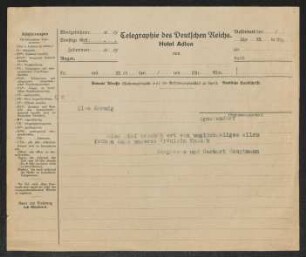 Brief von Gerhart Hauptmann und Margarete Hauptmann an Else Hornig