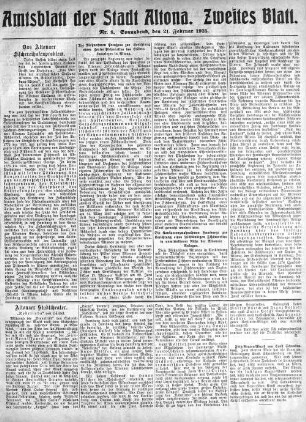 Nummer 8. Zweites Blatt. : Sonnabend, den 21. Februar 1925