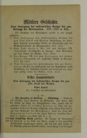 Erster Hauptabschnitt. Vom Untergange des weströmischen Reiches bis zum Tode Karls des Großen