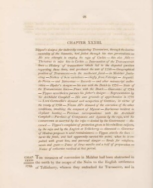 Chapter XXXIII. Tippoo's designs for indirectly conquering Travancore, ...
