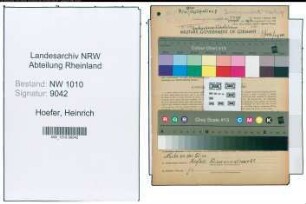 Entnazifizierung Heinrich Hoefer , geb. 16.03.1914 (Arbeiter)