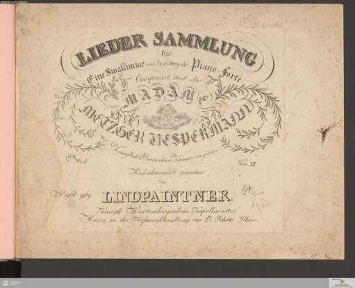 Liv. 2: [Lieder Sammlung für eine Singstimme mit Begleitung des Piano-Forte] Band Liv. 2
