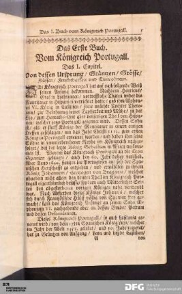 Das Erste Buch. Vom Königreich Portugall.