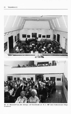 36.-37. Wiedereröffnung des Vortrags- und Konzertsaals am 19. 5. 1987 durch Kultursenatorin Helga Schuchardt