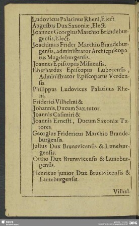 Ludovicus Palatinus Rheni, Elect. - Senatus Northeimensis