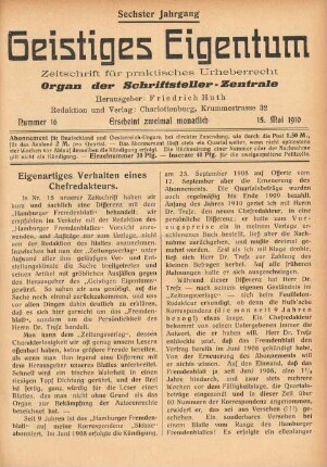 Nummer 16 (15. Mai 1910)